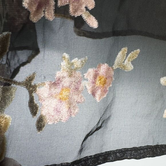 A New Day Floral Velvet Burnout Mesh Pullover Womens Large Sheer Whimsigoth - Picture 12 of 14